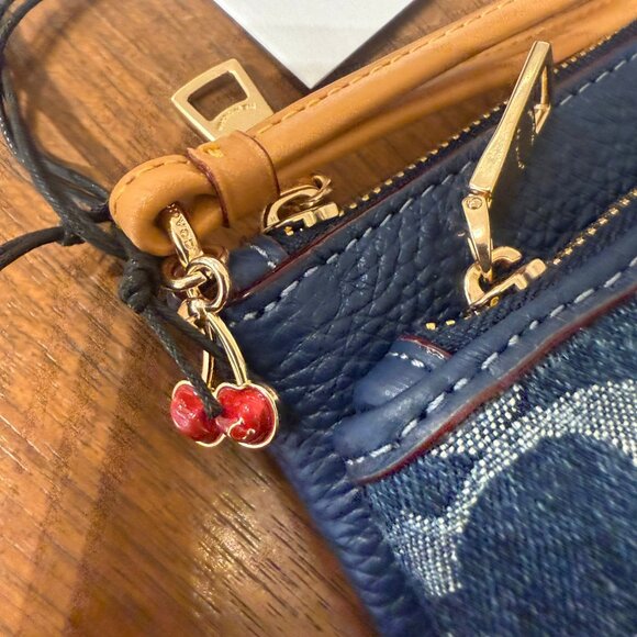 coach Double Zip Wallet In Signature Denim cz321 - Picture 4 of 7